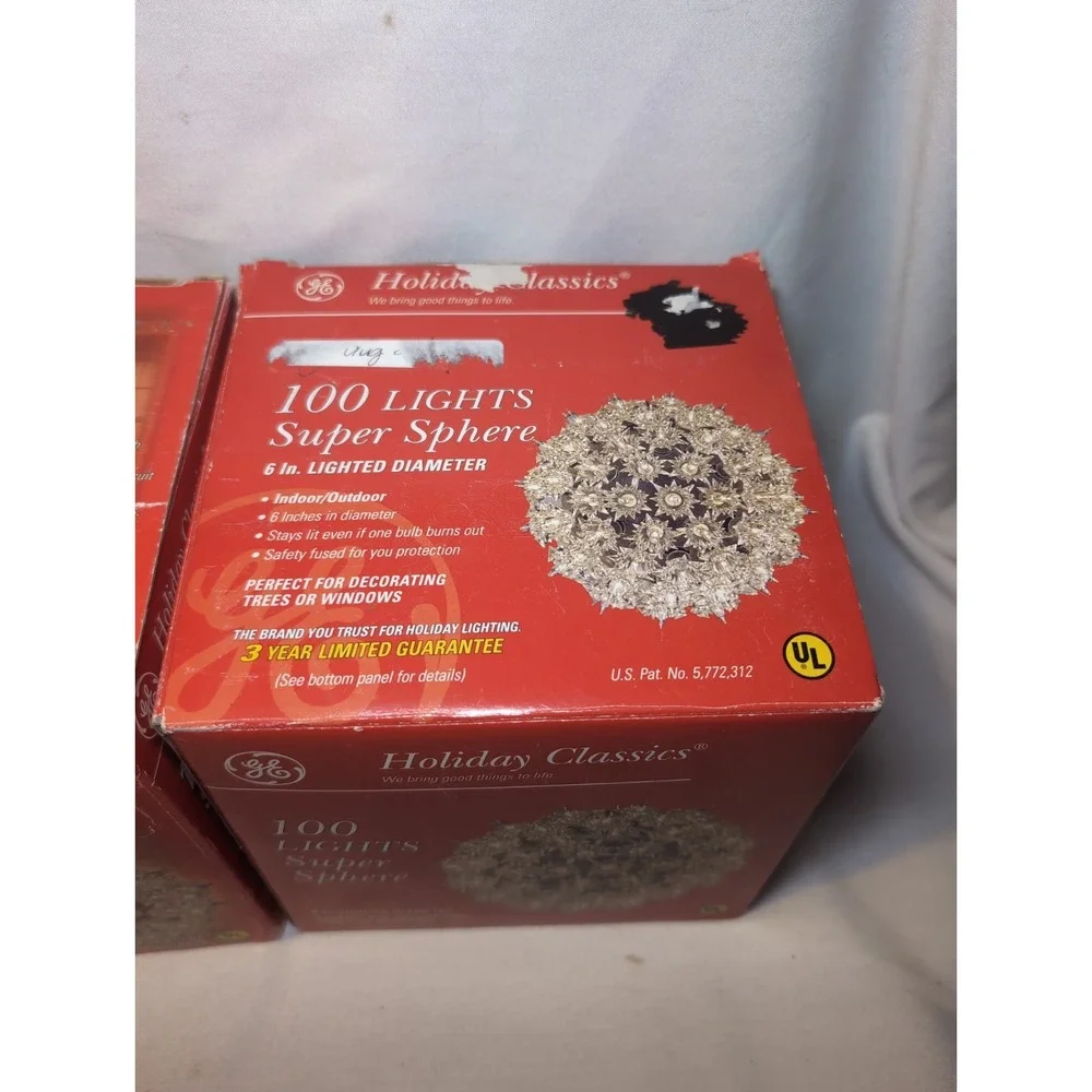 2x GE Holiday Classics 100 Light Super Sphere 6